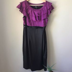 colorblock dress with belt